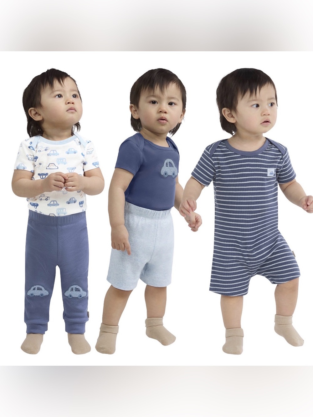 NWT Huggies Baby Boys 5-Piece Blue Car Themed Layette Set size 6M - Picture 3 of 7